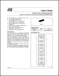 datasheet for 74ACT16245TTR by SGS-Thomson Microelectronics