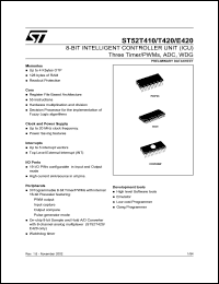 datasheet for ST52E420 by SGS-Thomson Microelectronics