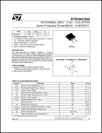 datasheet for STB3NC90Z by SGS-Thomson Microelectronics