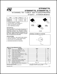 datasheet for STB80NF75L-1 by SGS-Thomson Microelectronics