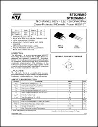 datasheet for STD2NM60-1 by SGS-Thomson Microelectronics