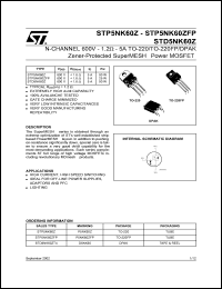 datasheet for STP5NK60ZFP by SGS-Thomson Microelectronics