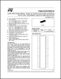 datasheet for 74ALVCH162374TTR by SGS-Thomson Microelectronics