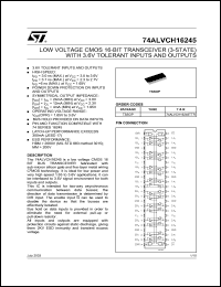 datasheet for 74ALVCH16245T by SGS-Thomson Microelectronics