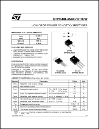 datasheet for STPS40L45CG by SGS-Thomson Microelectronics