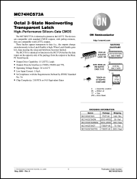 datasheet for MC74HC573ADT by ON Semiconductor