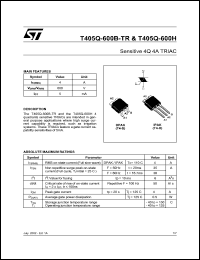 datasheet for T405Q-600B-TR by SGS-Thomson Microelectronics