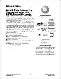 datasheet for MC74HCT573ADT by ON Semiconductor