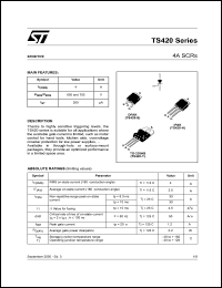 datasheet for TS420-700B by SGS-Thomson Microelectronics