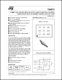 datasheet for TS4973IJT by SGS-Thomson Microelectronics