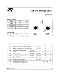 datasheet for TYN625 by SGS-Thomson Microelectronics