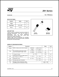 datasheet for Z0103SN by SGS-Thomson Microelectronics