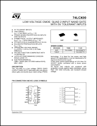datasheet for 74LCX00M by SGS-Thomson Microelectronics