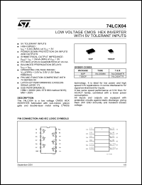 datasheet for 74LCX04TTR by SGS-Thomson Microelectronics