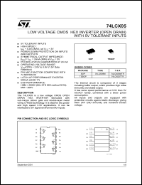 datasheet for 74LCX05M by SGS-Thomson Microelectronics