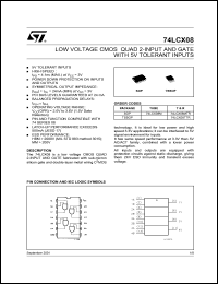 datasheet for 74LCX08M by SGS-Thomson Microelectronics