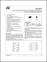 datasheet for 74LCX14TTR by SGS-Thomson Microelectronics