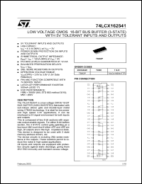 datasheet for 74LCX162541TTR by SGS-Thomson Microelectronics