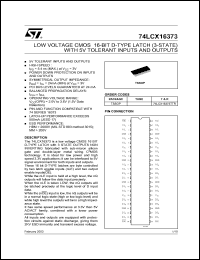 datasheet for 74LCX16373TTR by SGS-Thomson Microelectronics