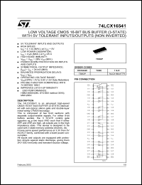 datasheet for 74LCX16541TTR by SGS-Thomson Microelectronics