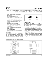 datasheet for 74LCX240MTR by SGS-Thomson Microelectronics