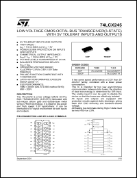 datasheet for 74LCX245TTR by SGS-Thomson Microelectronics