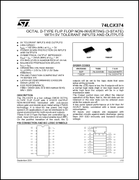 datasheet for 74LCX374TTR by SGS-Thomson Microelectronics