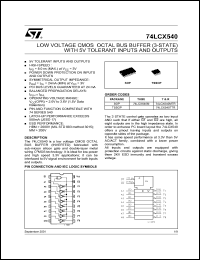 datasheet for 74LCX540M by SGS-Thomson Microelectronics