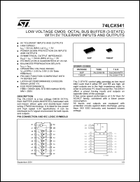 datasheet for 74LCX541TTR by SGS-Thomson Microelectronics