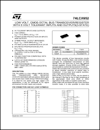 datasheet for 74LCX652MTR by SGS-Thomson Microelectronics