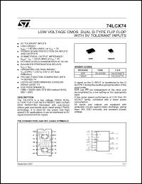 datasheet for 74LCX74M by SGS-Thomson Microelectronics