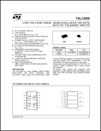 datasheet for 74LCX86M by SGS-Thomson Microelectronics