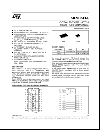 datasheet for 74LVC541AMTR by SGS-Thomson Microelectronics