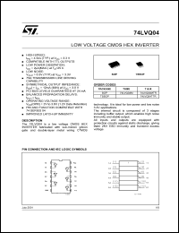 datasheet for 74LVQ04M by SGS-Thomson Microelectronics