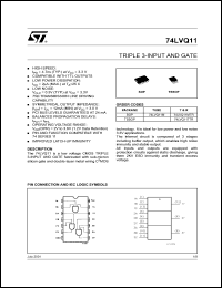 datasheet for 74LVQ11M by SGS-Thomson Microelectronics