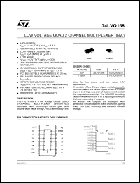 datasheet for 74LVQ158M by SGS-Thomson Microelectronics