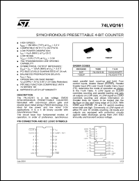 datasheet for 74LVQ161M by SGS-Thomson Microelectronics