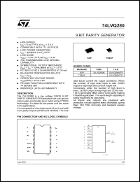 datasheet for 74LVQ280TTR by SGS-Thomson Microelectronics