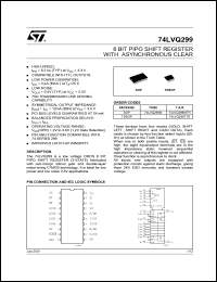 datasheet for 74LVQ299MTR by SGS-Thomson Microelectronics
