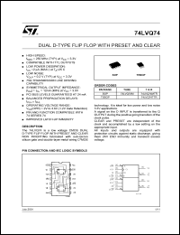 datasheet for 74LVQ74M by SGS-Thomson Microelectronics