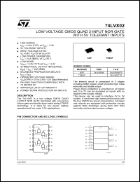 datasheet for 74LVX02M by SGS-Thomson Microelectronics