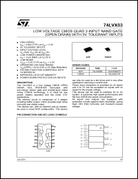 datasheet for 74LVX03M by SGS-Thomson Microelectronics