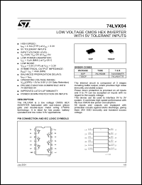 datasheet for 74LVX04TTR by SGS-Thomson Microelectronics