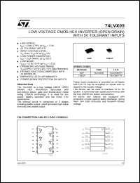 datasheet for 74LVX05TTR by SGS-Thomson Microelectronics