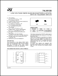 datasheet for 74LVX126MTR by SGS-Thomson Microelectronics