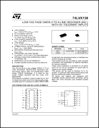 datasheet for 74LVX138M by SGS-Thomson Microelectronics