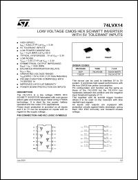 datasheet for 74LVX14MTR by SGS-Thomson Microelectronics