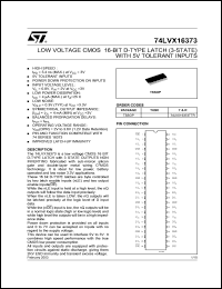 datasheet for 74LVX16373TTR by SGS-Thomson Microelectronics