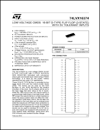 datasheet for 74LVX16374TTR by SGS-Thomson Microelectronics