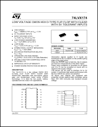 datasheet for 74LVX174TTR by SGS-Thomson Microelectronics